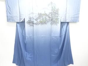 アンティーク　寺塔風景模様男物長襦袢